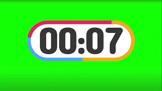 14 Second countdown timer with beep at every second Greenscreen copyright free