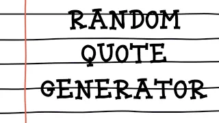 Random Quote Generator using Python Tkinter Random quote generator using txt file
