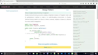 What is double checked locking in Singleton javapedia net
