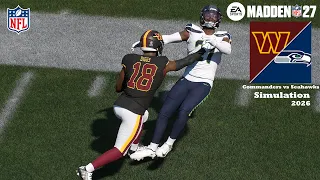 Madden 27 Stefon Diggs Commanders vs Seattle Seahawks Simulation Updated Rosters 2026 Game Play