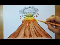 Volcano drawing how to draw volcanic eruption volcanic eruption drawing