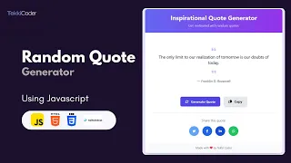 Build a Random Quote Generator with HTML CSS JavaScript Beginner Friendly Project