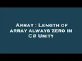 Array Length of array always zero in C Unity