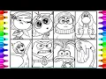 Inside Out 2 Coloring Pages Coloring All Emotions Envy Anxiety Joy Anger Sadness Fear Disgust