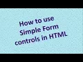 How to use HTML Form Controls