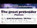 Lagu The great pretender - Platters (Alto Saxophone Sheet Music Bb Key / Karaoke / Easy Solo Cover)