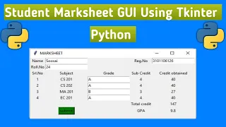 CREATING STUDENT MARKSHEET APPLICATION IN PYTHON Tkinter Python Tutorial Python