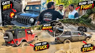 Sunday Offroad pe huyi Fight | Crde and Hilux Stuck | My Thar hit the Gate 😢