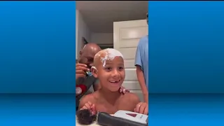 7-year-old Loganville boy shaves his head to support cousin battling Leukemia