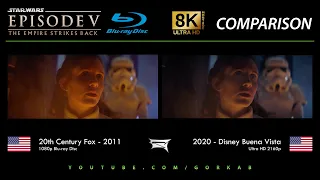 blu ray versus star wars episode v the empire strikes back 2011 vs 2020 8k ultra hd comparison