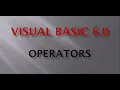 Operators used in Visual Basic 6 0