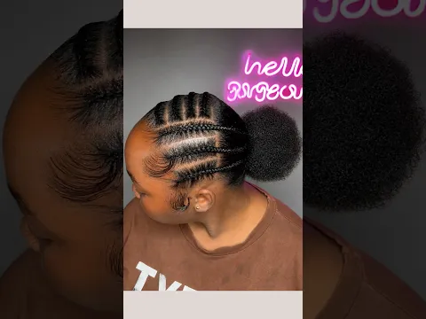 Short 4c braided sleek natural hairstyle ✨🩷🌸