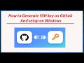 How to Generate SSH key on github SSH key setup on windows