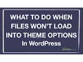What To Do When Files Won t Load Into WordPress Theme Options Tutorial