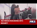 Shirtless Red Wings fan tossed from game after brawl with security