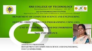 Inheritance OOPS Using JAVA SNS Institutions