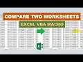 Compare Two Worksheets Excel VBA Macro