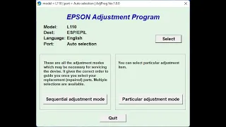 How to Reset Epson L110 using Resetter