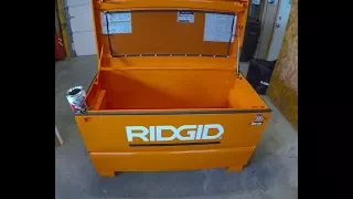 How does the RIDGID Jobsite Box Lock with a recessed Masterlock