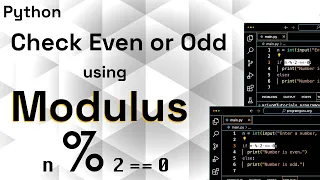 Python Program to Check Even or Odd Number Using Modulus Operator Python for Beginners