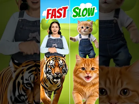 Fast-Slow, Stop-Go, Yes-No Kids song 😻♥️ #shorts #shortsfeed #babysongs