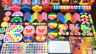 RELAXING WITH COLORFUL VS RAINBOW SLIME ! Mixing MAKEUP, CLAY & Glitter into GLOSSY Slime !!!