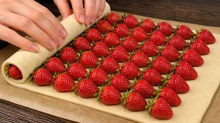 I learned this trick in a pastry shop! If you have puff pastry, just add strawberry!