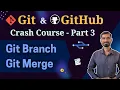 Git Branch and Merge Tutorial in Hindi Git GitHub for Beginners Part 3