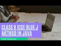 Class 9 ICSE Blue J Method in Java Chetan Programming
