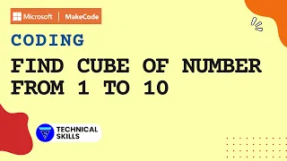 Coding Find Cube of Number from 1 to 10 Makecode Coding Block Coding Python