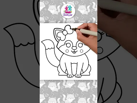 🦊 ¡Cómo dibujar un zorro monísimo! Dibujo fácil para niños #shorts  #drawing #tutorial