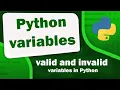 Python variables valid and invalid variables in Python
