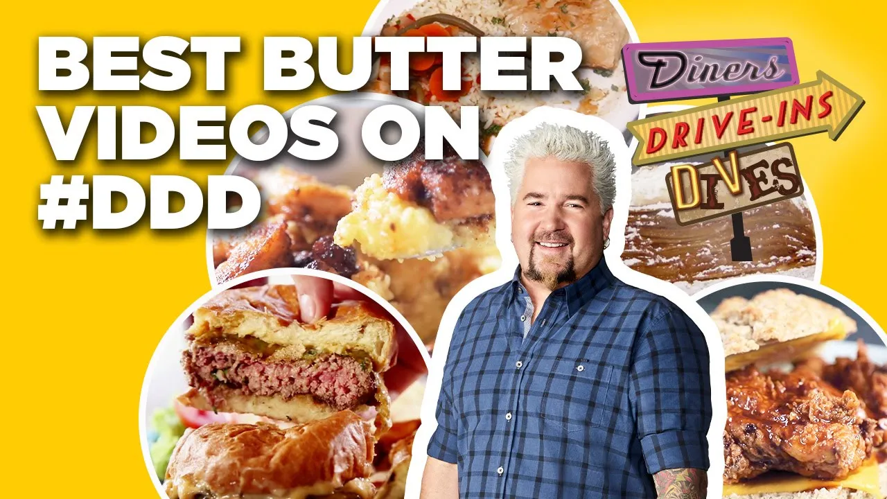 Craziest #DDD Butter Videos with Guy Fieri   Diners, Drive-Ins and Dives   Food Network