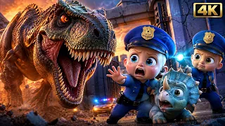 Baby Police vs Giant T-Rex - Ultimate Dinosaur Rescue Adventure | 4K.