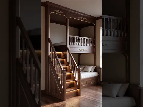 Vintage American-Style Walnut Bunk Bed Assembly | Satisfying Solid Wood Transformation #interior