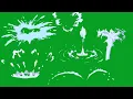 water splash effects 2D animation cartoon water splash green screen