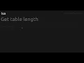Get table length