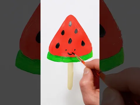 Watermelon Popsicle Acrylic Painting #art #painting #acrylicpainting #coloringadventure #relaxing