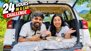 Living In Car For 24 Hours Challenge 🚘😱