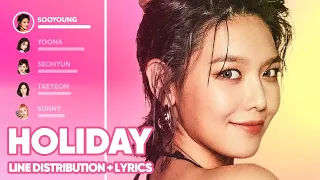 Download Girls' Generation - Holiday (Line Distribution + Lyrics Color Coded) PATREON REQUESTED MP3