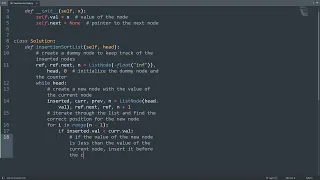 Leetcode 147 Insertion Sort List in Python Python Leetcode Python Coding Tutorial Python ASMR