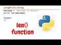 Len function in python Data structures in python len function in python len function hindi