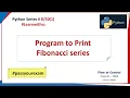 Fibonacci Series in Python Python Tutorial 08 50