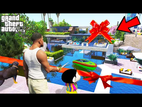 Video Thumbnail: Franklin Gifting 500 Crores Luxury Mansion To Shinchan and Chop in GTA 5!