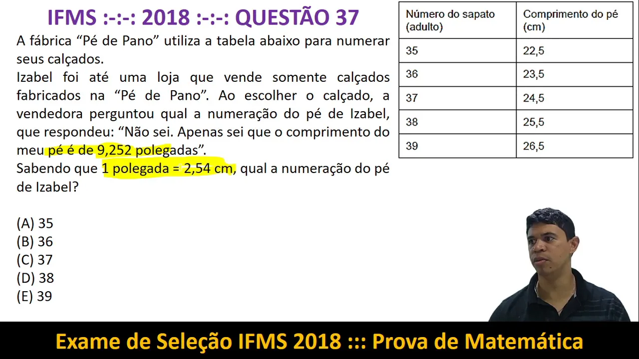 Conversão de Unidades de Medidas #IFMS 2018 Q37 Prova de Matemática Exame de Seleção