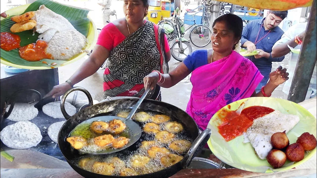 Early Morning Breakfast in Nellore   Only Rs.10/-   Egg Dosa & Idli   Street Food India