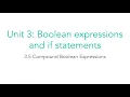 AP CSA 3 5 Compound Boolean Expressions