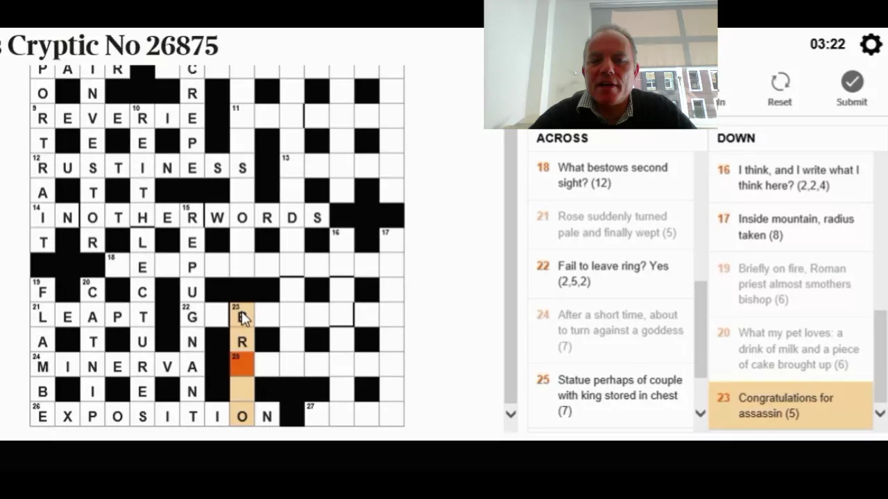 Solving the Times Crossword on 6th Nov