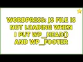 Wordpress JS file is not loading when i put wp - head and wp