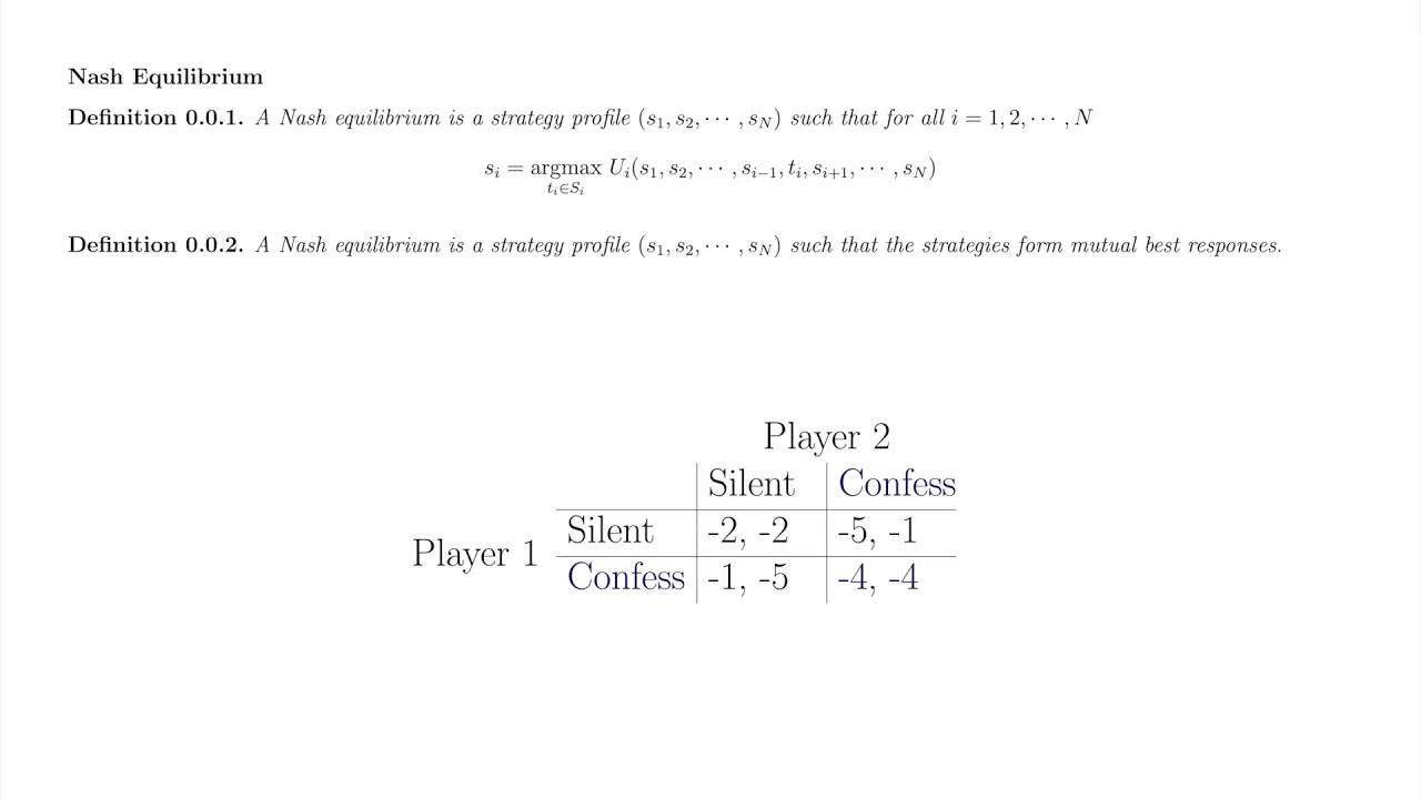 Game Theory 10: The Definition of Nash Equilibrium and How To Use It
